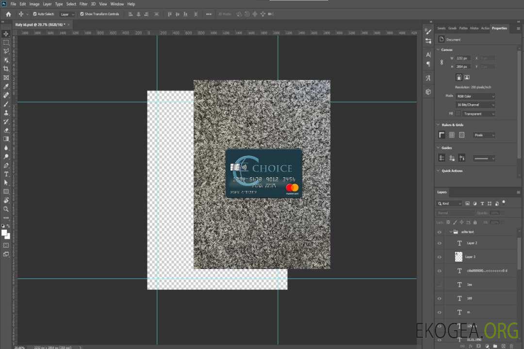 Photolook mastercard de la banque Belize Choice recto template